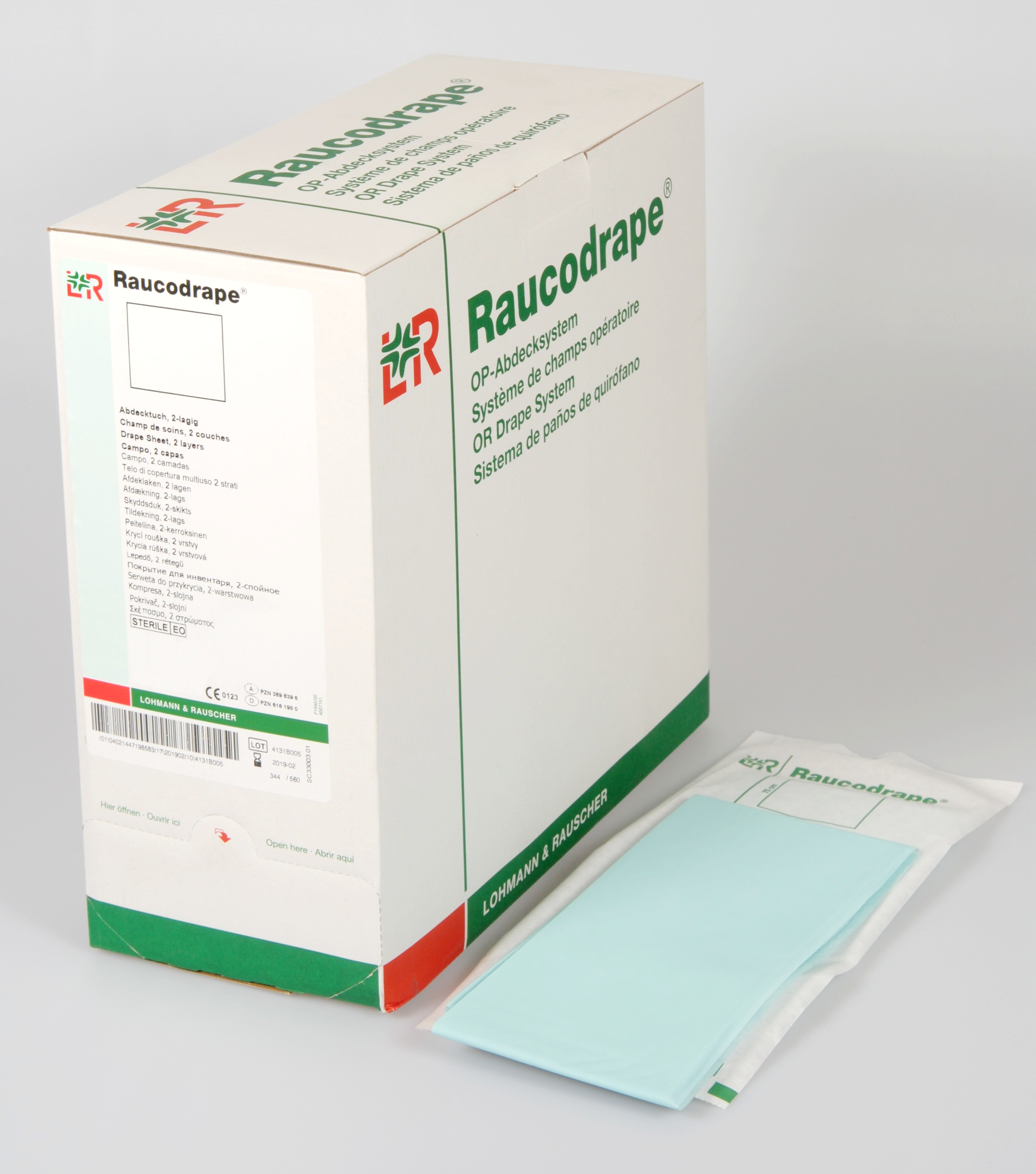 Raucodrape Abdecktuch 2-lagig, 38x45cm, steril, 220 Stk