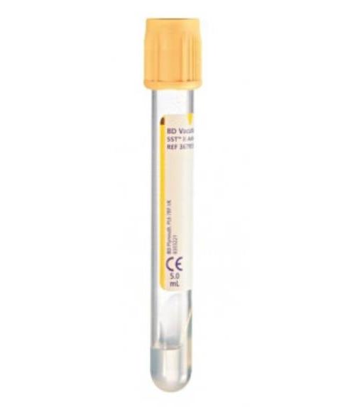 BECTON DICKINSON AND COMPANY BD Vacutainer SST II Röhrchen 5ml AP 100, m. Trenngel u. Gerinnungsaktiv.