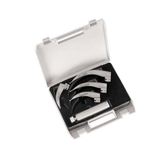 VEHU-MEDICAL Laryngoskop McIntosch Set Fig.1-4 mit Warmlicht-Lampe