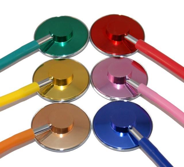 MEGRO Ratiomed Flachkopf Stethoskop pink Aluminium-Bruststück 43mm,Schrauboliven