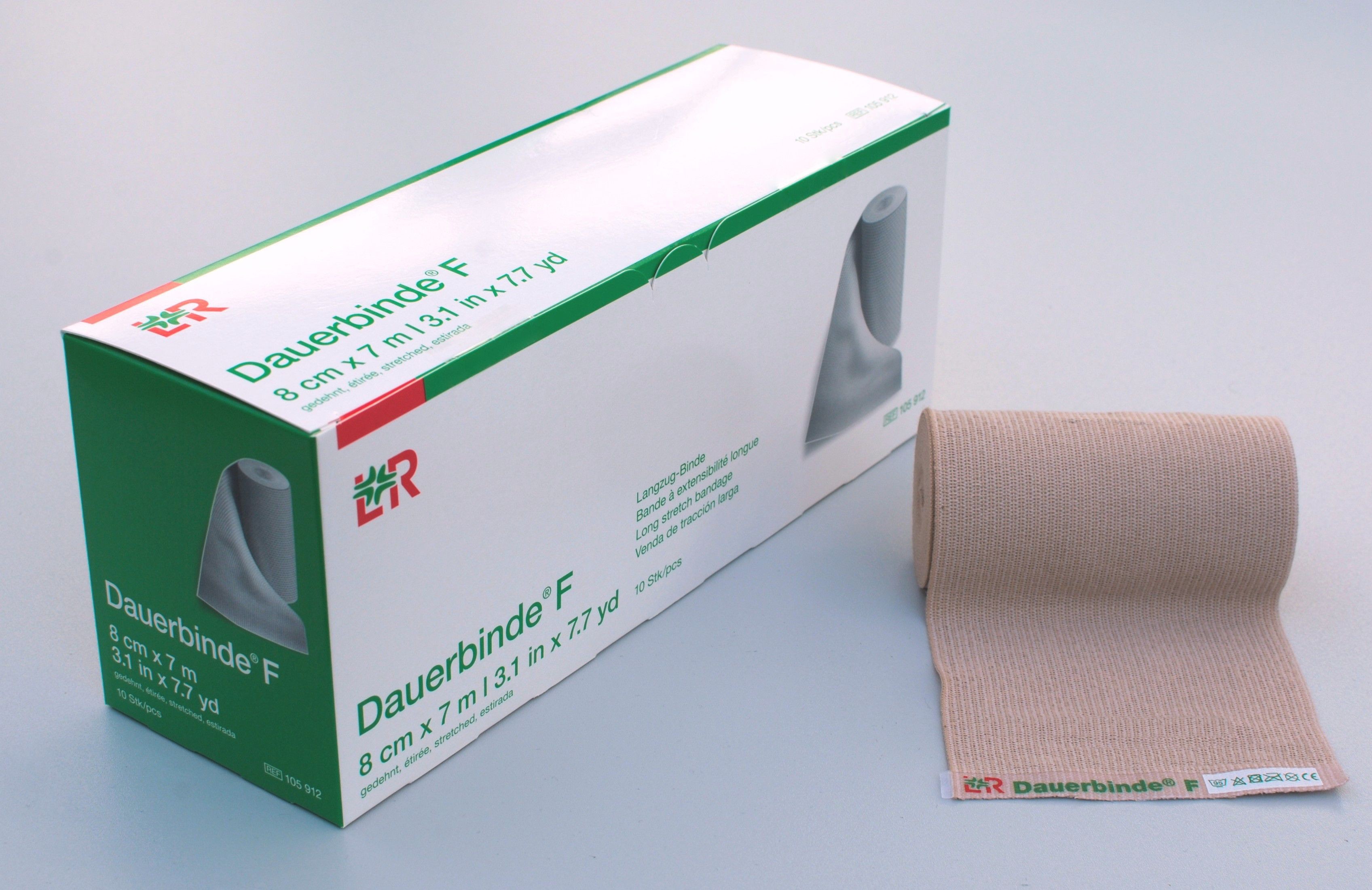 Dauerbinde F Langzugbinde 8cmx7m, lose im Kt.