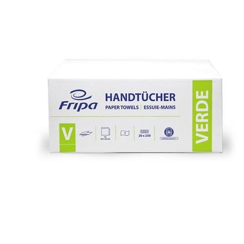 Fripa VERDE Handtücher 1-lg. grün PK 3600 25x33cm Lagenfalz,recy