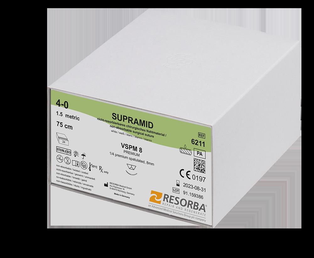 Resorba Medical GmbH Supramid 4/0 schwarz 6112 AP 36 HS 18 45cm