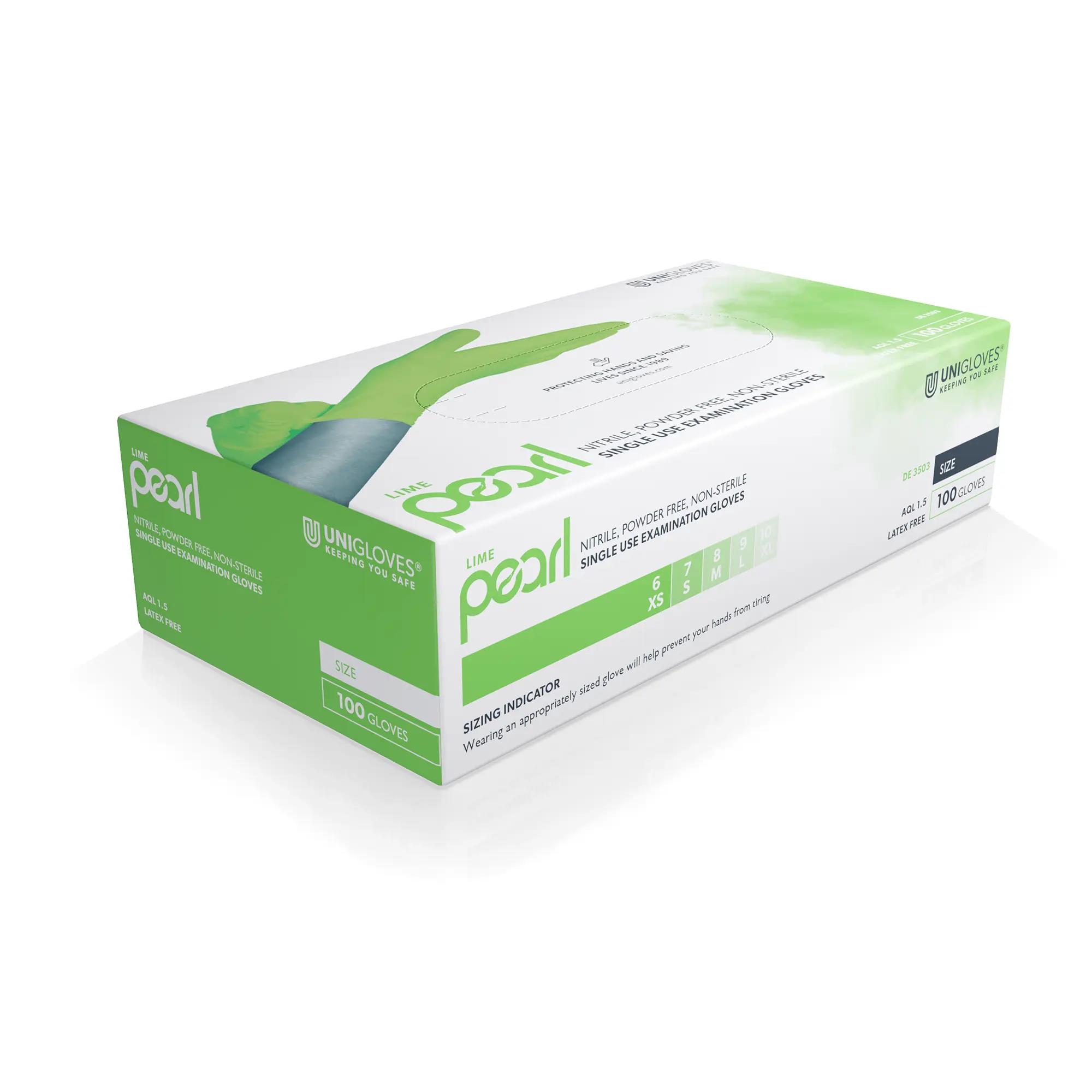 Unigloves Lime Pearl Nitril USH PK 100 Gr. S unsteril