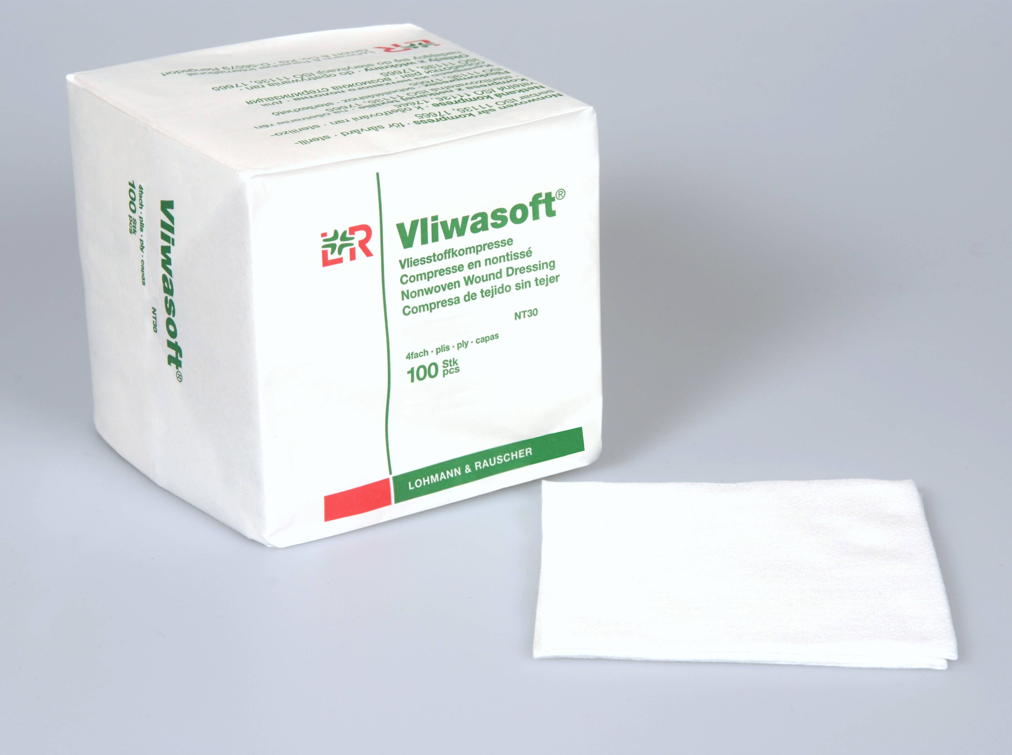 Vliwasoft Vliesstoffkompresse 10x20cm, 4-fach, 100 Stück