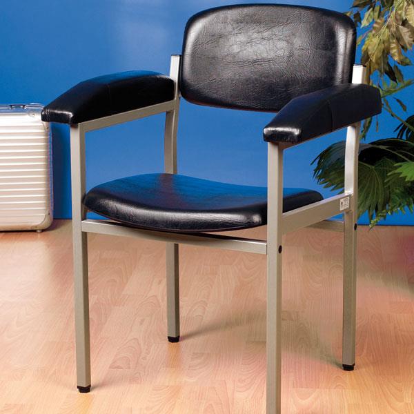 servoprax GmbH Blutentnahmestuhl Kunstleder schwarz grau-aluminium lackiert RAL-9007