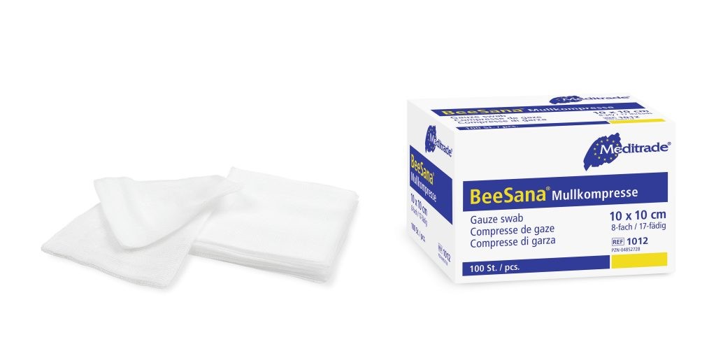 Beesana Mullkompresse 5x5cm 12f PK 50 x 10 steril