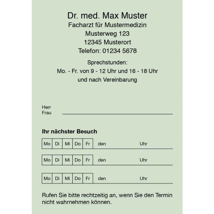 Terminreservierung