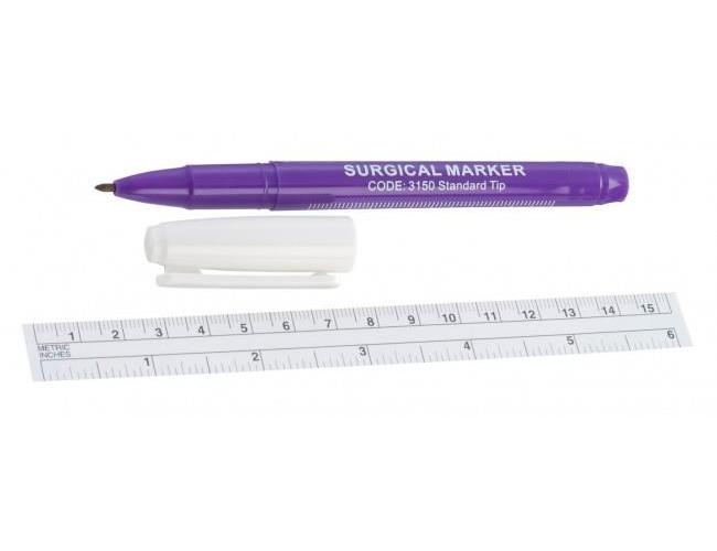 Purple Surgical Purple Surgical Hautmarkierstift AP 25 steril, normale Spitze m. Lineal