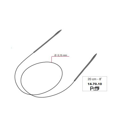 Aurikolar Reko Fixierdraht mit Nadeln PK 20 0,15x150mm