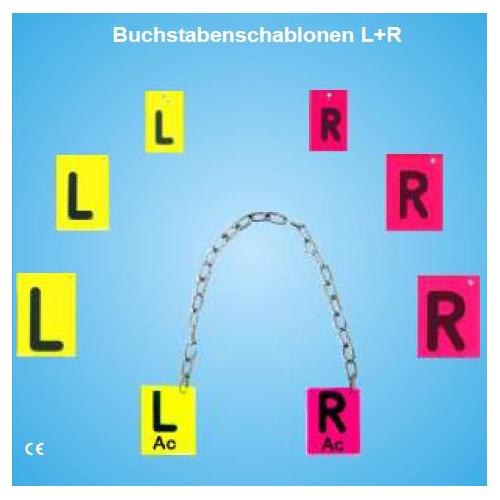 Röntgenbuchstaben links+rechts Schrifthöhe: 10 mm