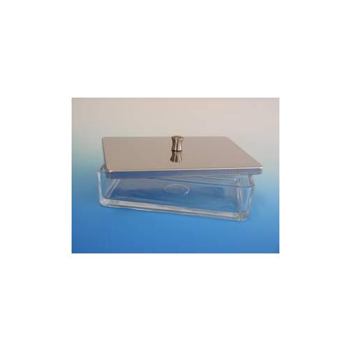 HECHT Instrumenten-Glasschale komplett m. Edelstahldeckel 20x10x5cm - Bild 2