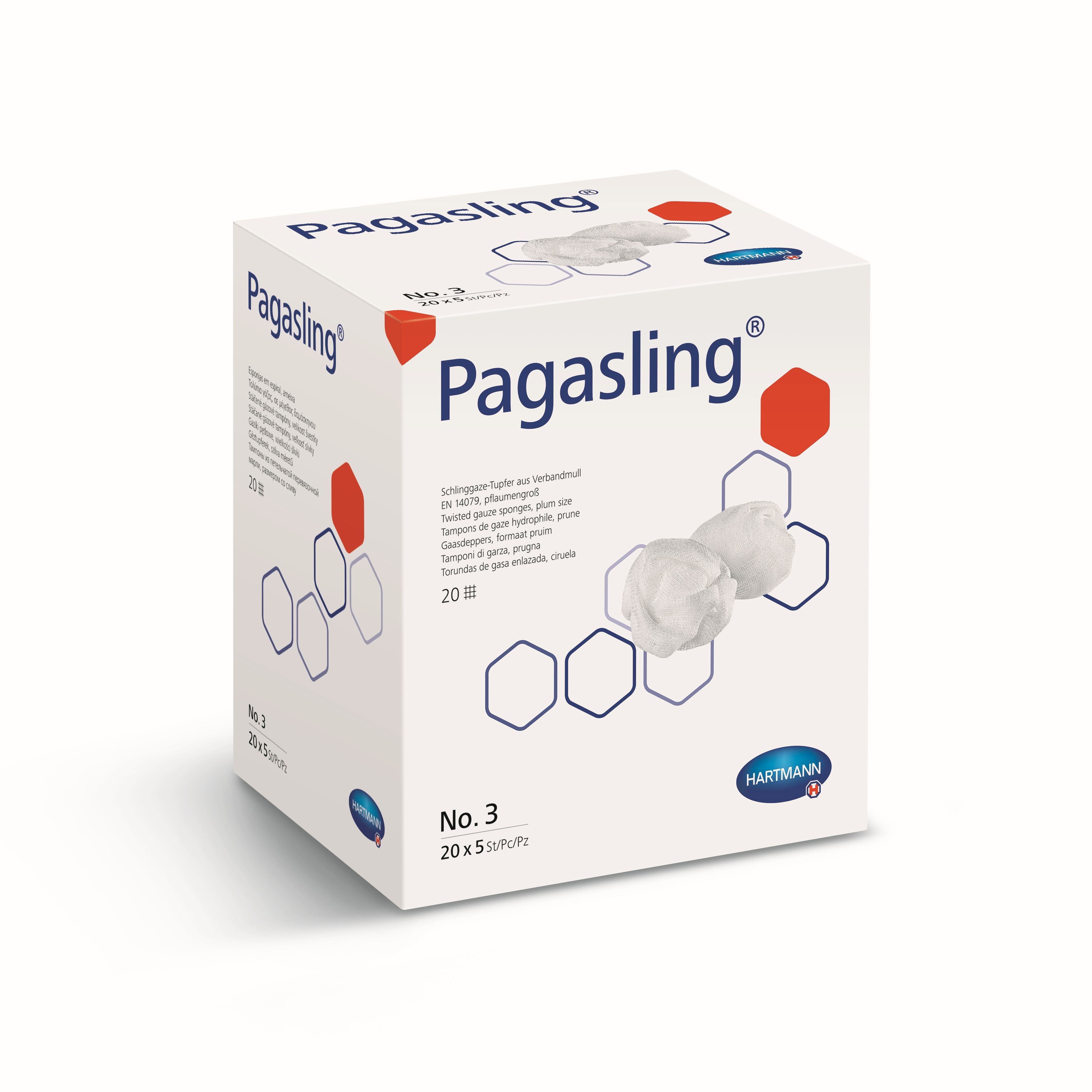 Pagasling Schlinggaze-Tupfer Gr.1 AP 1000 unsteril haselnussgroß