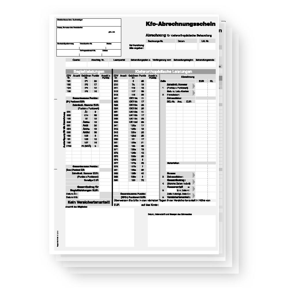 Z 141 - KFO-Abrechnungsschein (3fach)