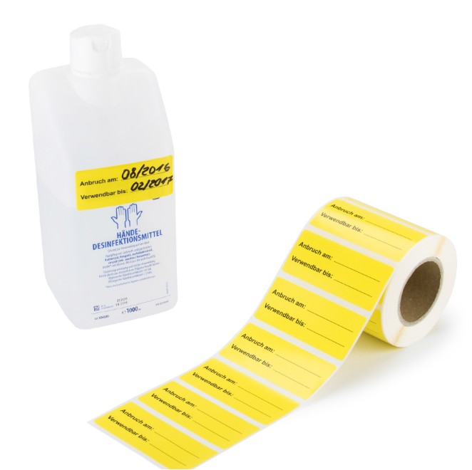 Infoetiketten gelb auf Rolle 70x30mm Rolle á 500 St. einfach selbstklebend
