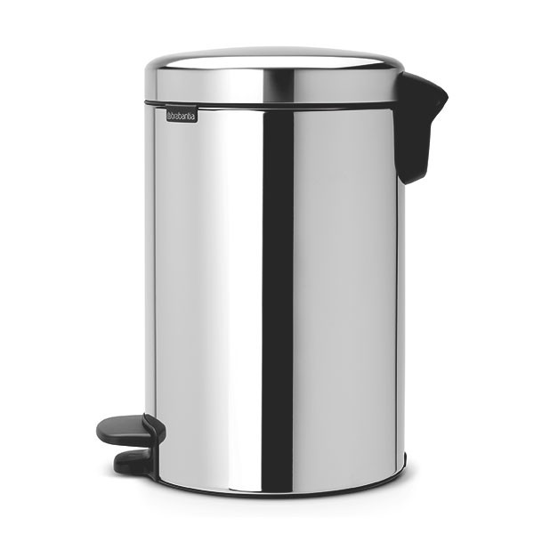 Tret Abfalleimer NewIcon 12 Liter chrom,Kunststoffeinsatz-Eimer matt-steel