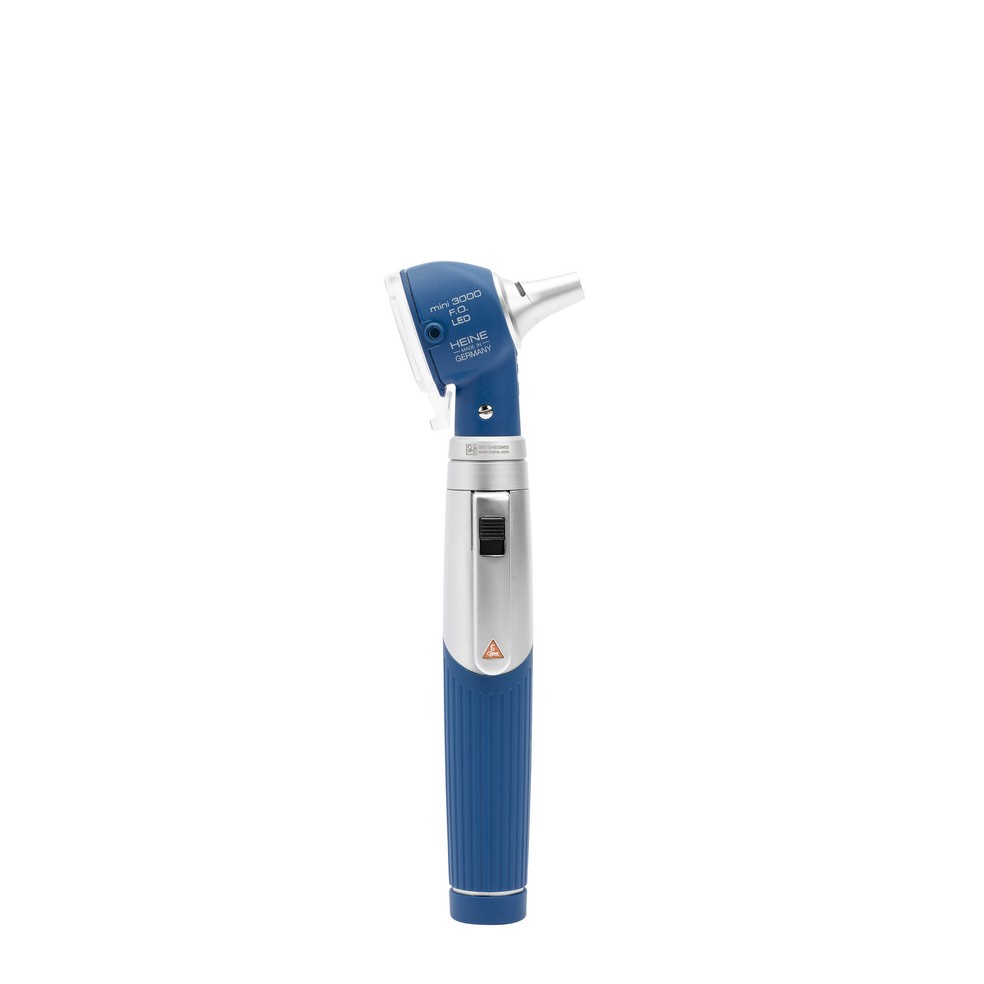 Heine mini 3000 LED F.O. Otoskop 2,5V auf mini 3000 Batteriegriff blau + Tips