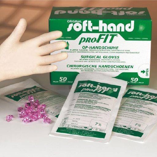 Soft-Hand Pro-Fit Latex OP-Handsch. AP 50 Paar Gr.6,5 puderfrei
