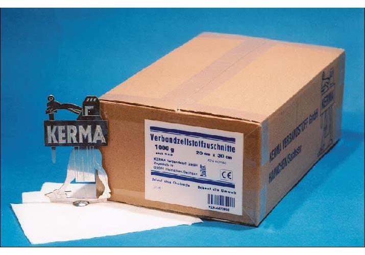 KERMA VERBANDSTOFFE GMBH Verbandzellstoff 1kg hochgebleicht 20x15cm geschnitten