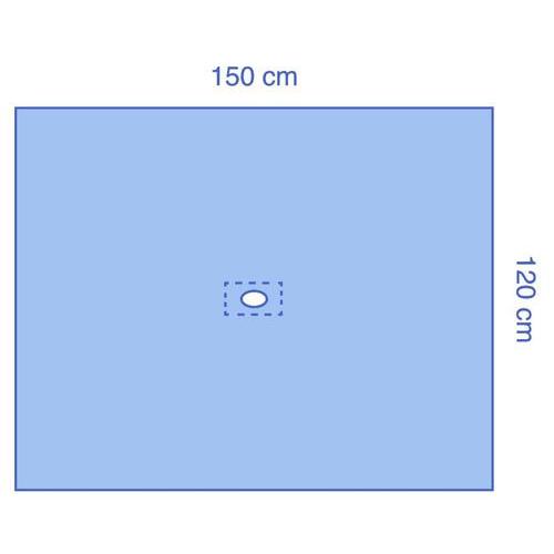 Medline International Germany GmbH Lochtuch 120x150cm selbstklebend AP 30 Loch 5x8cm