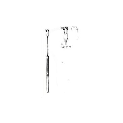 VEHU-MEDICAL Wund- und Trachialhäkchen spitz 16,5cm 2-zahnig