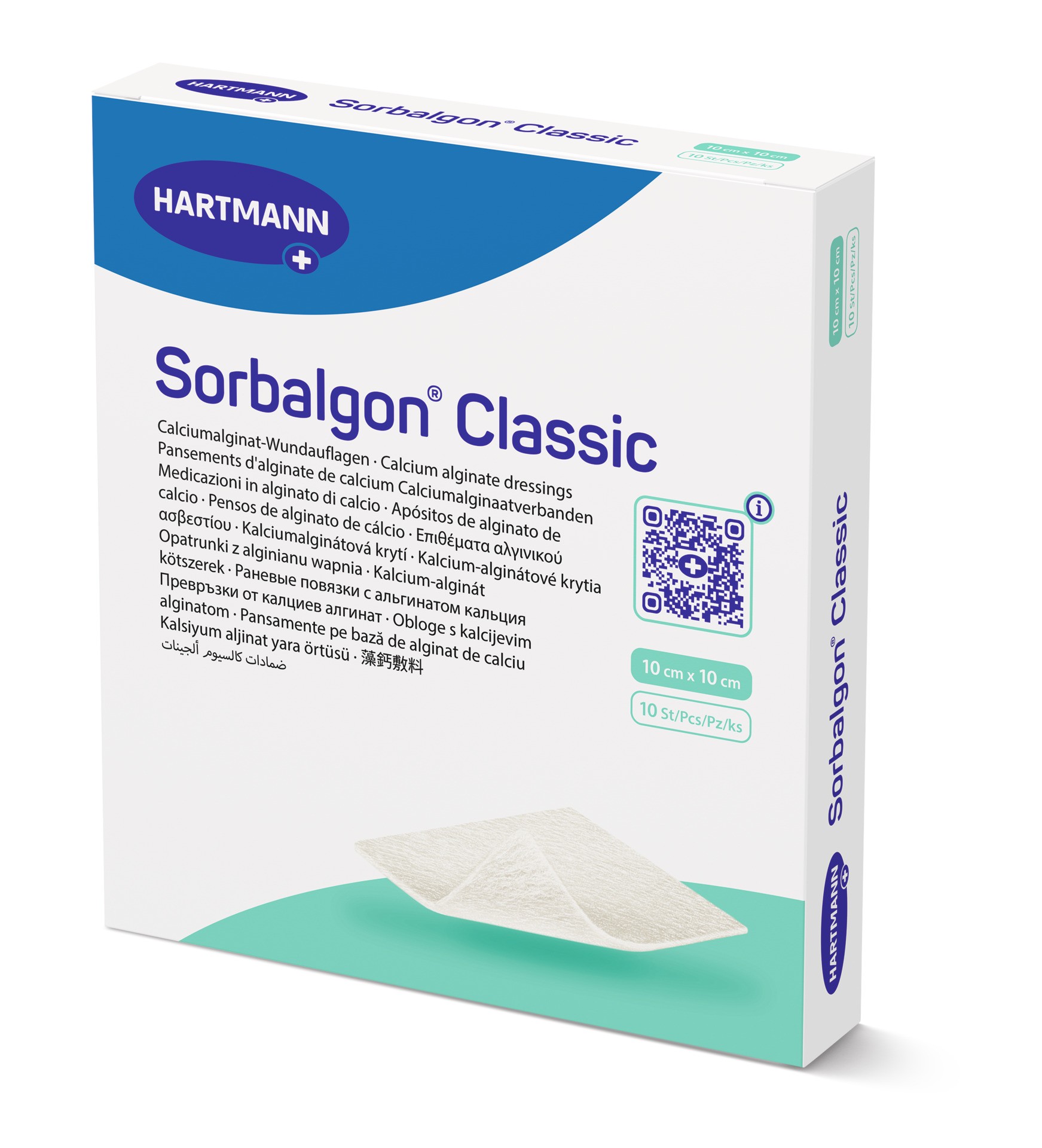 Paul Hartmann AG Sorbalgon Classic 10 x 10 cm PK 10 Calciumalginat-Kompresse, steril