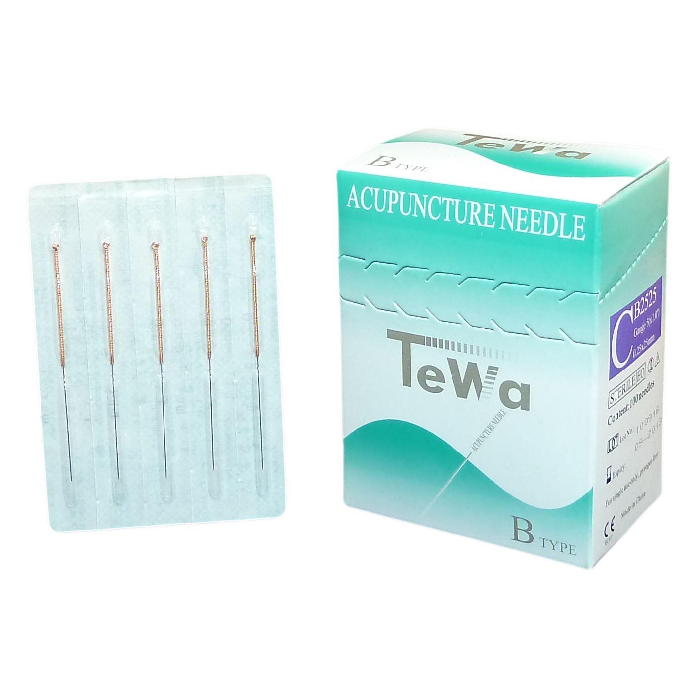 TeWa Akupunkturnadel CB-Type 3030 AP 200x5 0,3x30mm m. Kupfergriff gelb