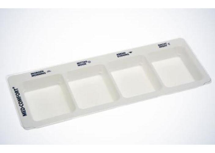 AMPRI HANDELSGESELLSCHAFT MBH Med-Comfort Medikamentendispenser weiß PK 190, 4 extra große Fächer