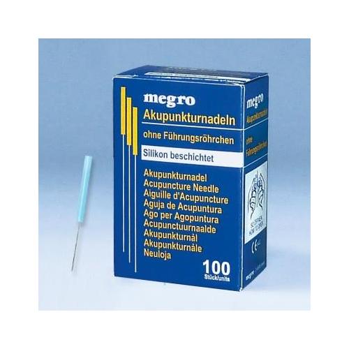 MEGRO ratiomed Akupunkturnadeln 0,2x15mm o.F. AP 100 hellbl.m.Plastikgriff, silikon.
