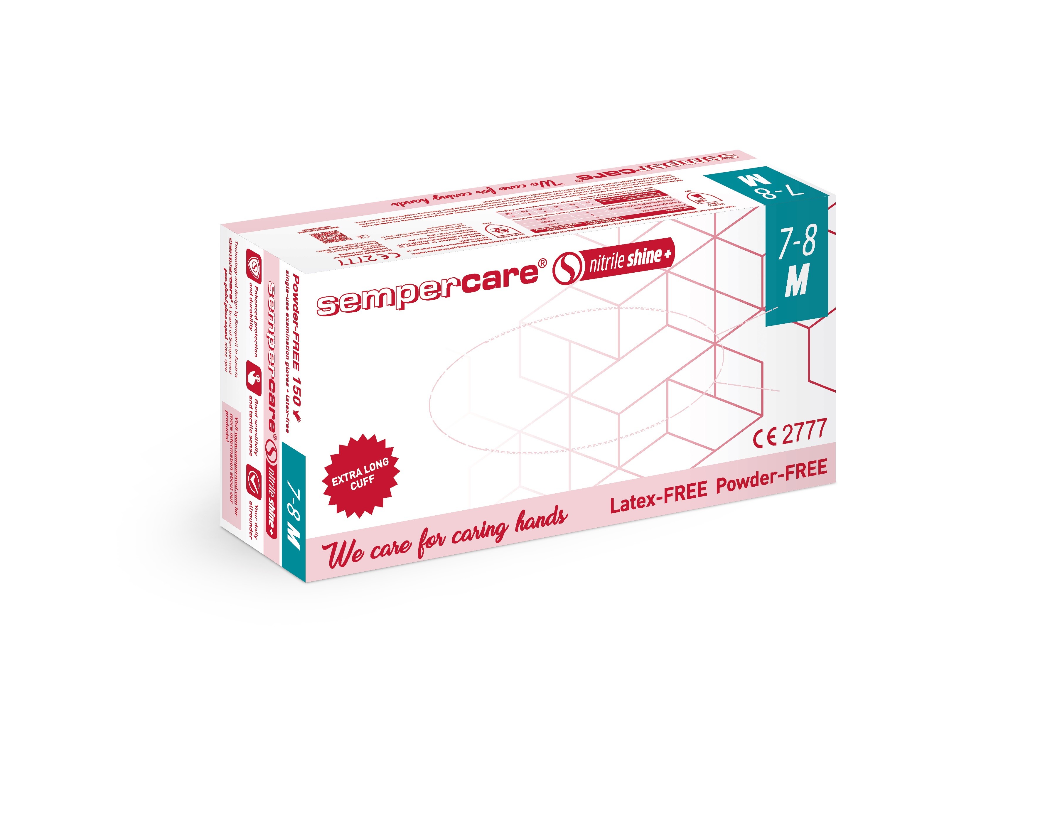 Semperit Investments Asia Pte Ltd. Sempercare Shine+ US-Handschuh Nitrile ungepudert, weiß, Gr. XL, 135 Stk - Bild 4