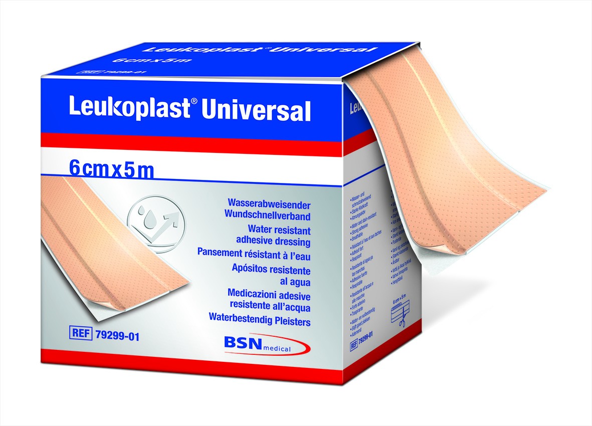 Leukoplast Universal 6cm x 5m water resistant, WSV aus Folie