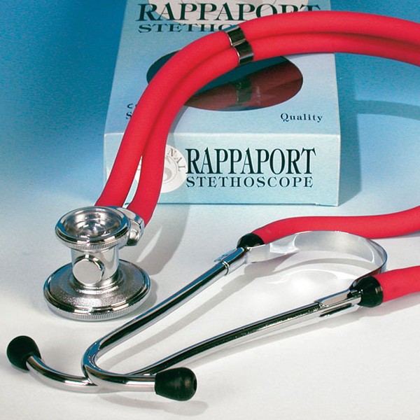 Rappaport Stethoskop Doppelkopf rot Gummi-Doppelschlauch, Membrane 45mm