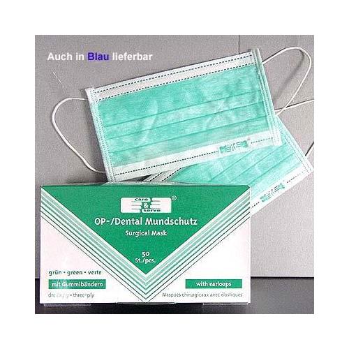 WIROS-WILFRIED ROSBACH GMBH WiroCare Loop Mundschutz grün AP 50 mit Ohrschlaufe u. Nasenbügel