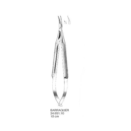 Nadelhalter Barraquer gebogen 11,0cm, Maul 0,5mm