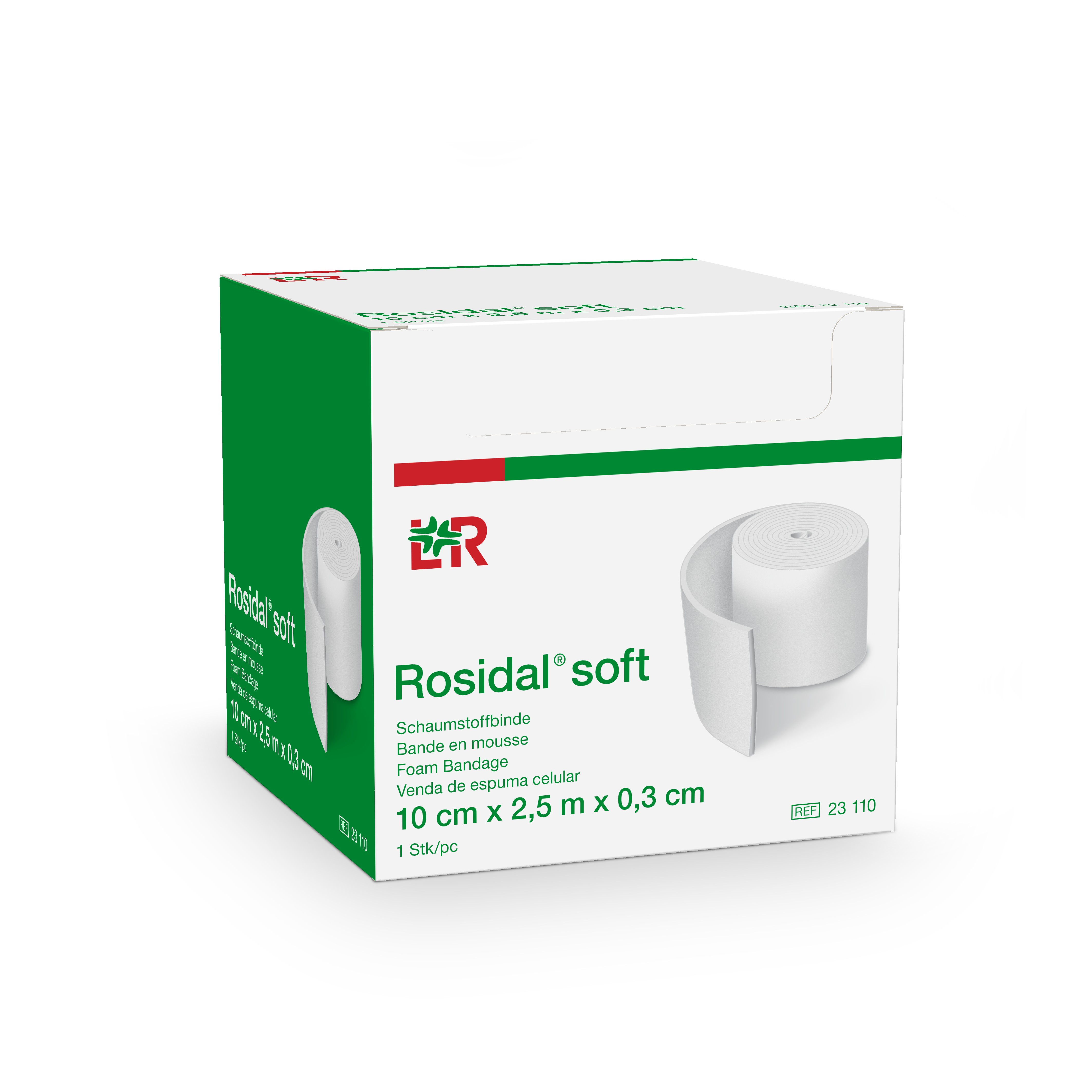 Rosidal soft Schaumstoffbinde 10cmx0,3cmx2,5m, einzeln verpackt
