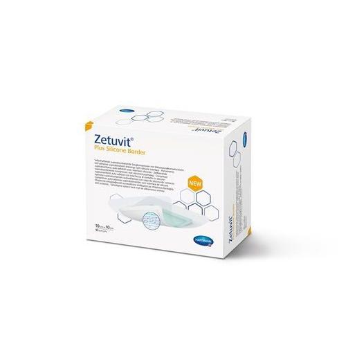 Zetuvit Plus Silicone border 13x15,5 cm PK 10 steril Superabsorber-Wundauflage