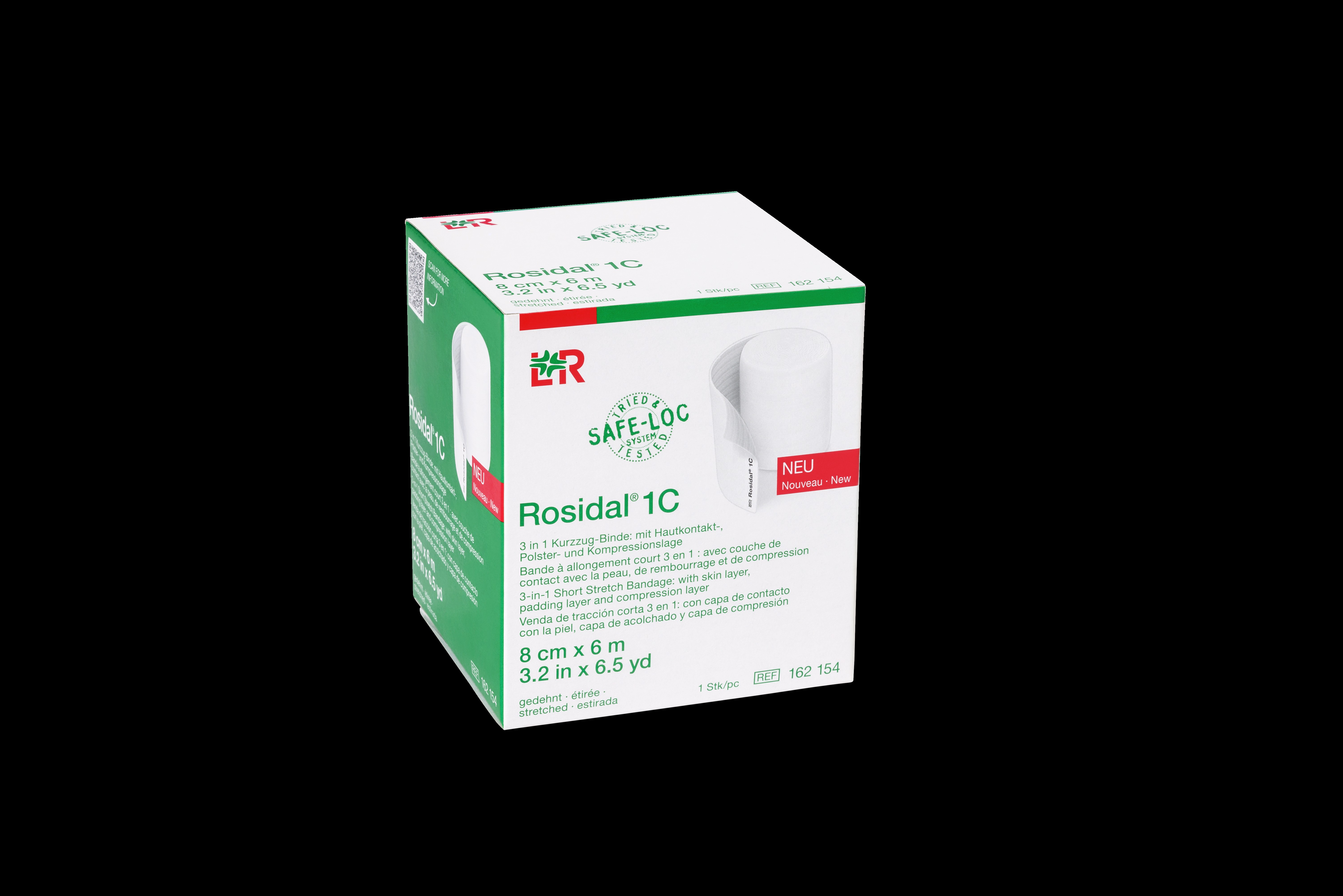 Rosidal 1C 3 in 1 Kompressionsbinde 8cm x 6m, einzeln verpackt