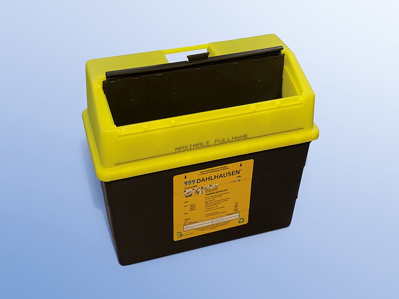 Sharpsafe Abwurfbehälter 24 Liter-green Kanülensammler aus recyceltem Kunststoff