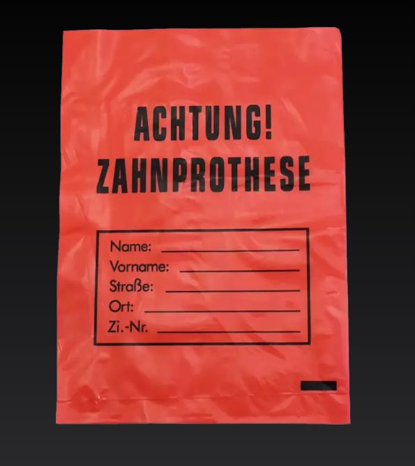 LDPE Zahnprothesebeutel rot PK 20x100 17x24cm