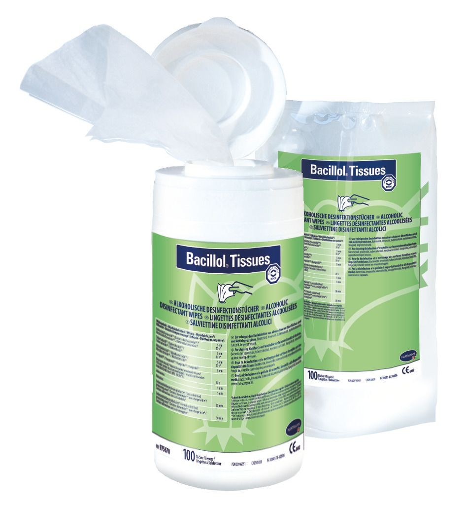 Bacillol Tissues Runddose AP mit 100 Flächendesinfektionstüchern