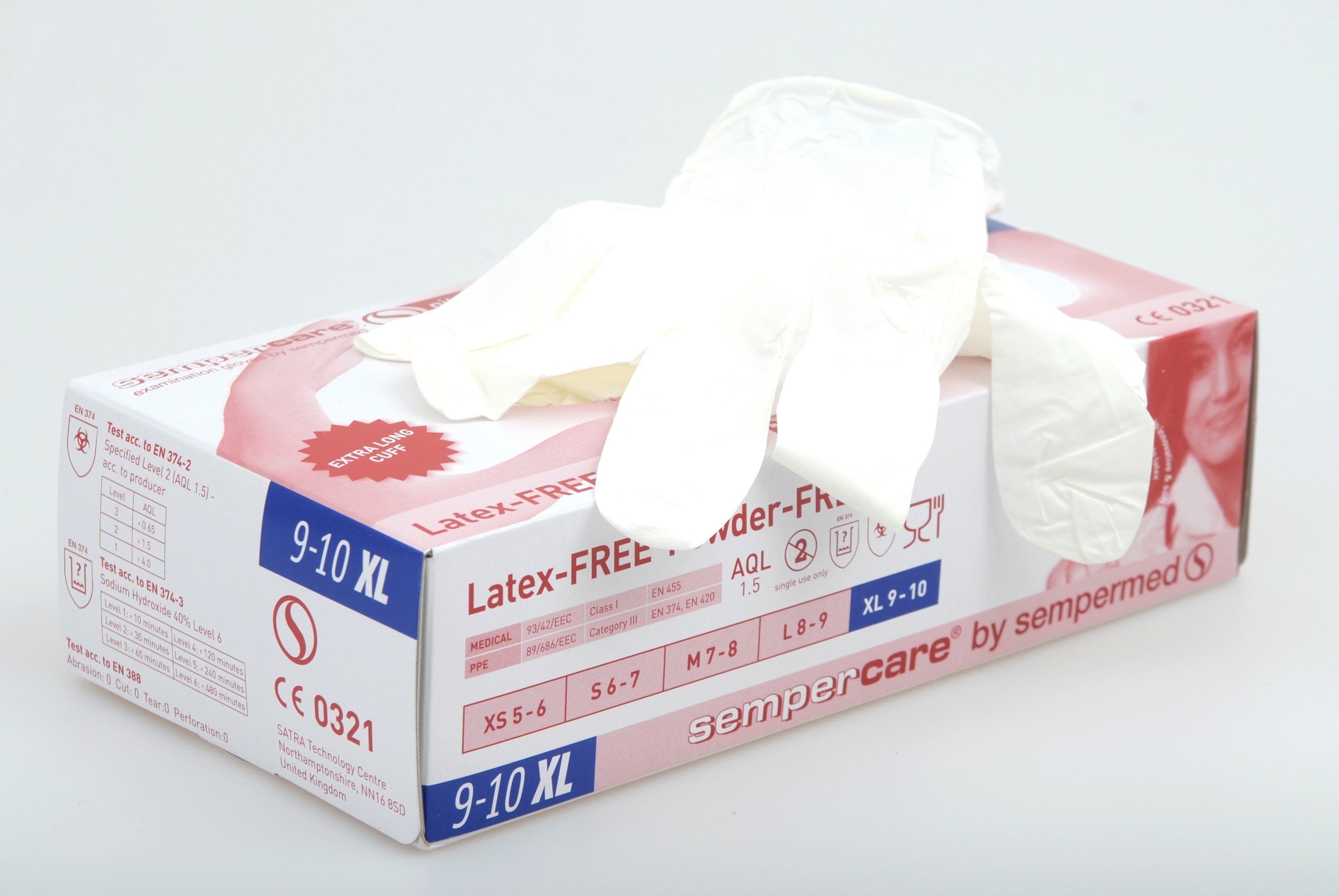 Semperit Investments Asia Pte Ltd. Sempercare Shine+ US-Handschuh Nitrile ungepudert, weiß, Gr. XL, 135 Stk