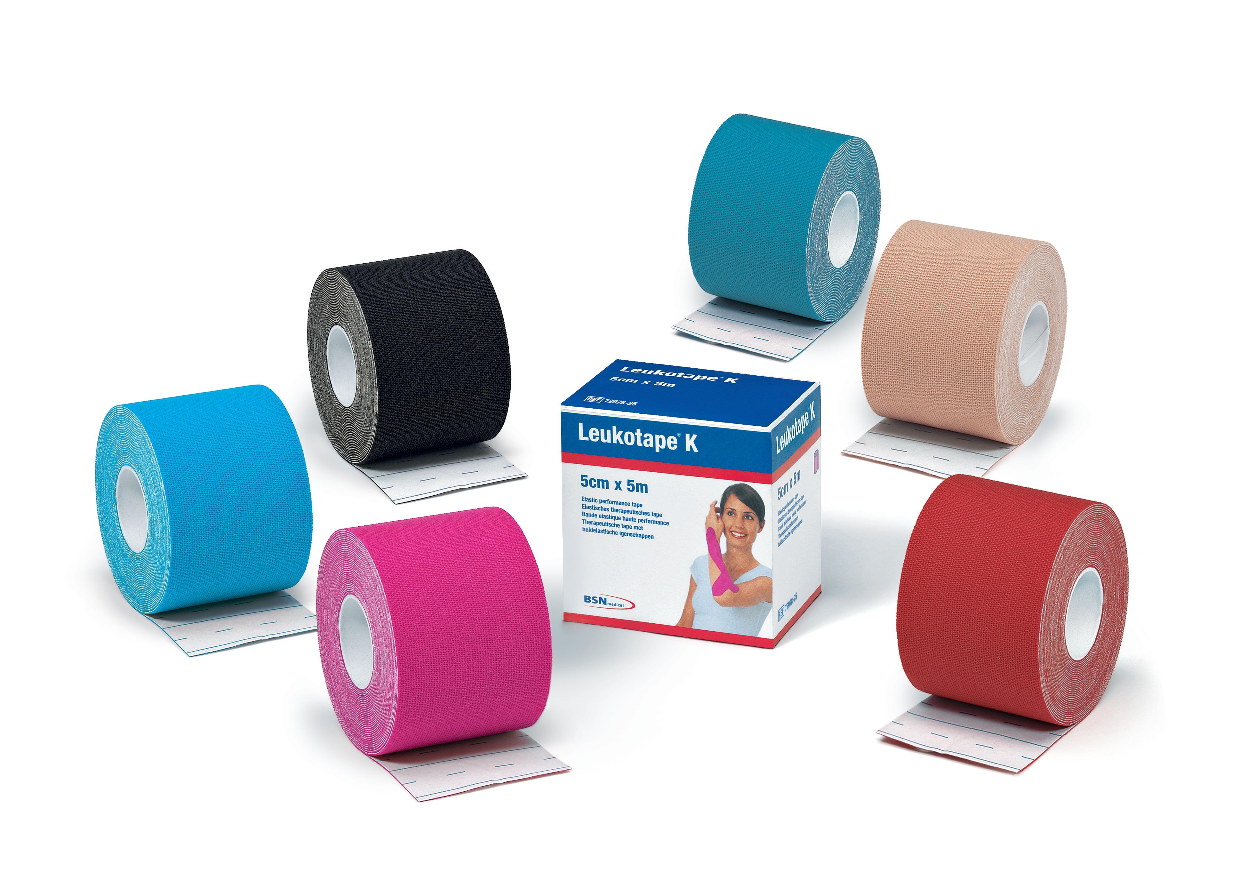 Leukotape K 5,00cm x 5m hellblau, elastische Klebebinde