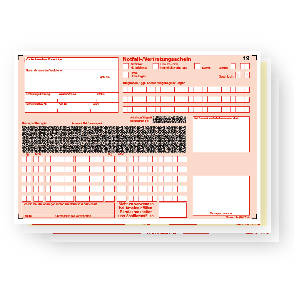 Muster 19 - Notfall-/Vertretungsschein Muster 19 - Notfall-/Vertretungsschein