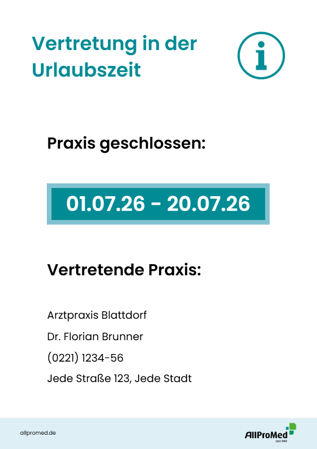 Praxisschließzeiten 1 (zum Ausfüllen)