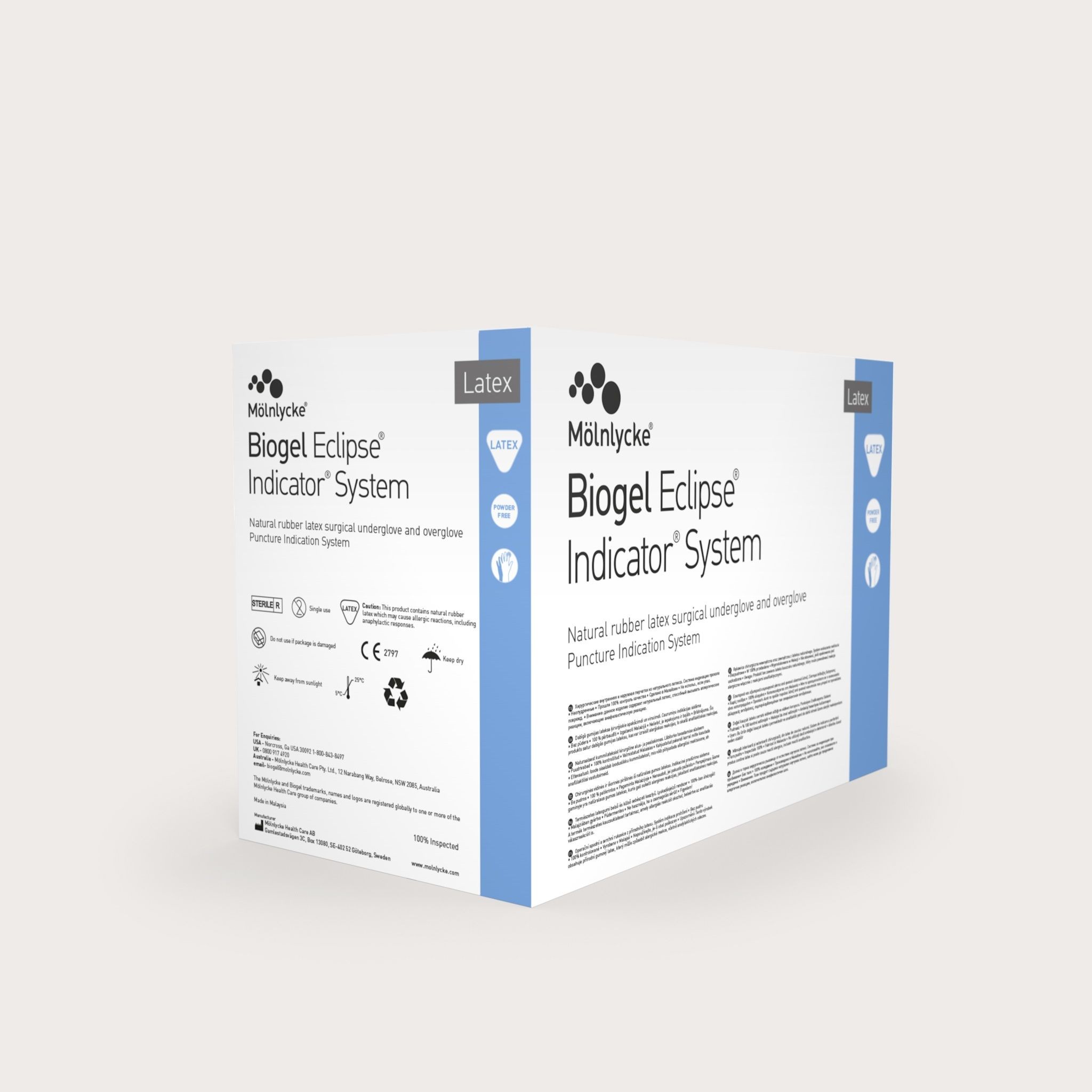 Biogel Eclipse Indicator OP-Hd. Gr.7,5 AP 50 puderfrei, steril Doppelhdsystem