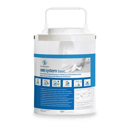 one system basic Einweg-Vliestuchspender AP 4 Eimer mit 120 Tüchern 17,5x36cm