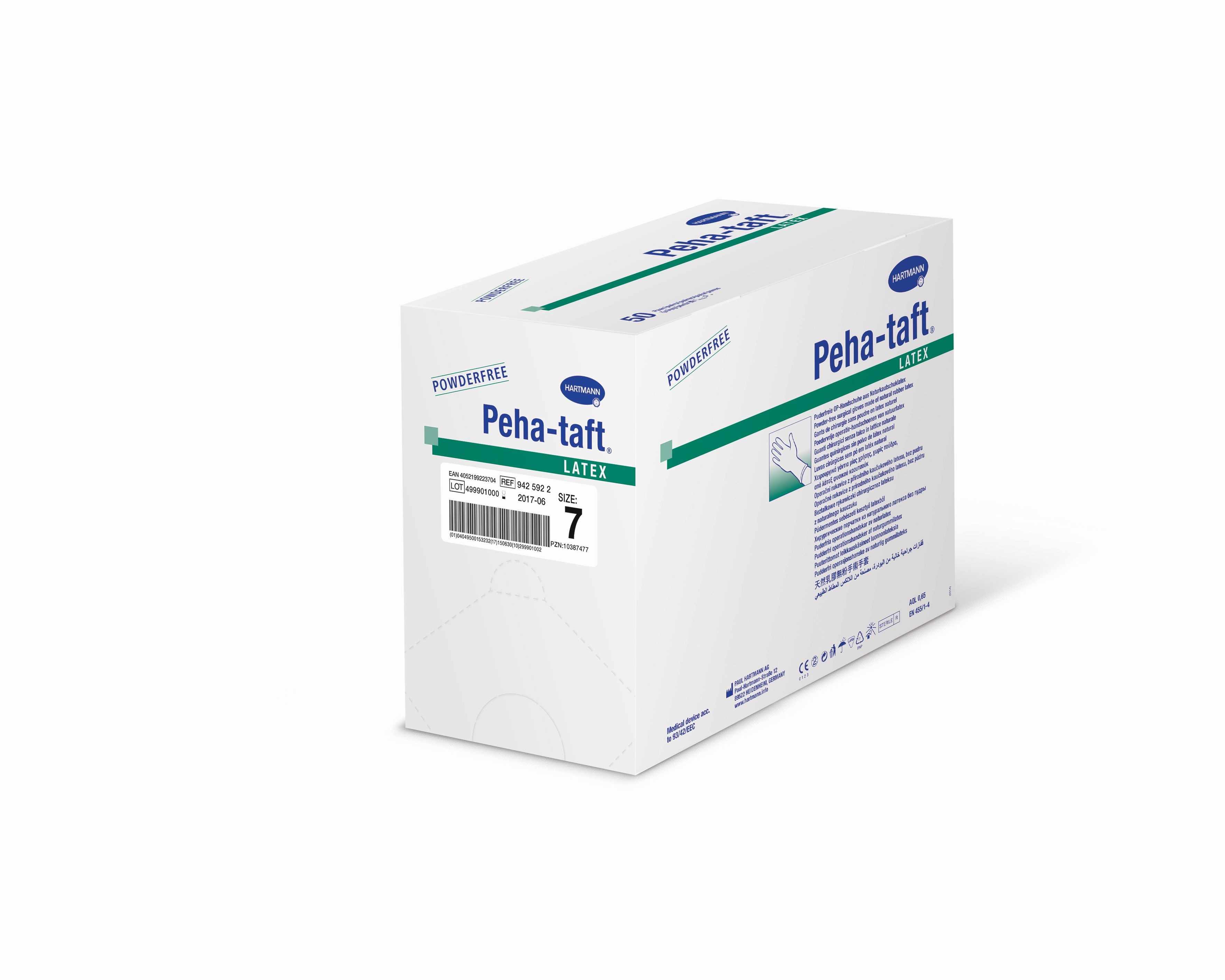 Peha-taft Latex puderfrei Gr.8 AP 50 steril, innenbeschichtet