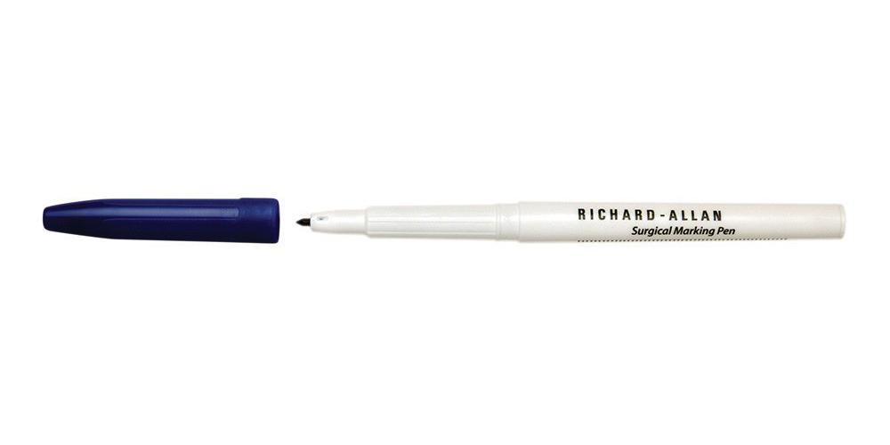 Richard-Allan® Taper Tip Skin Marker PK 30 fein mit Label und Lineal, steril