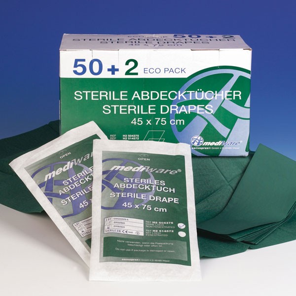 Mediware Abdecktücher 45 x 75 cm AP 50 steril, 2-lagig, ohne Loch
