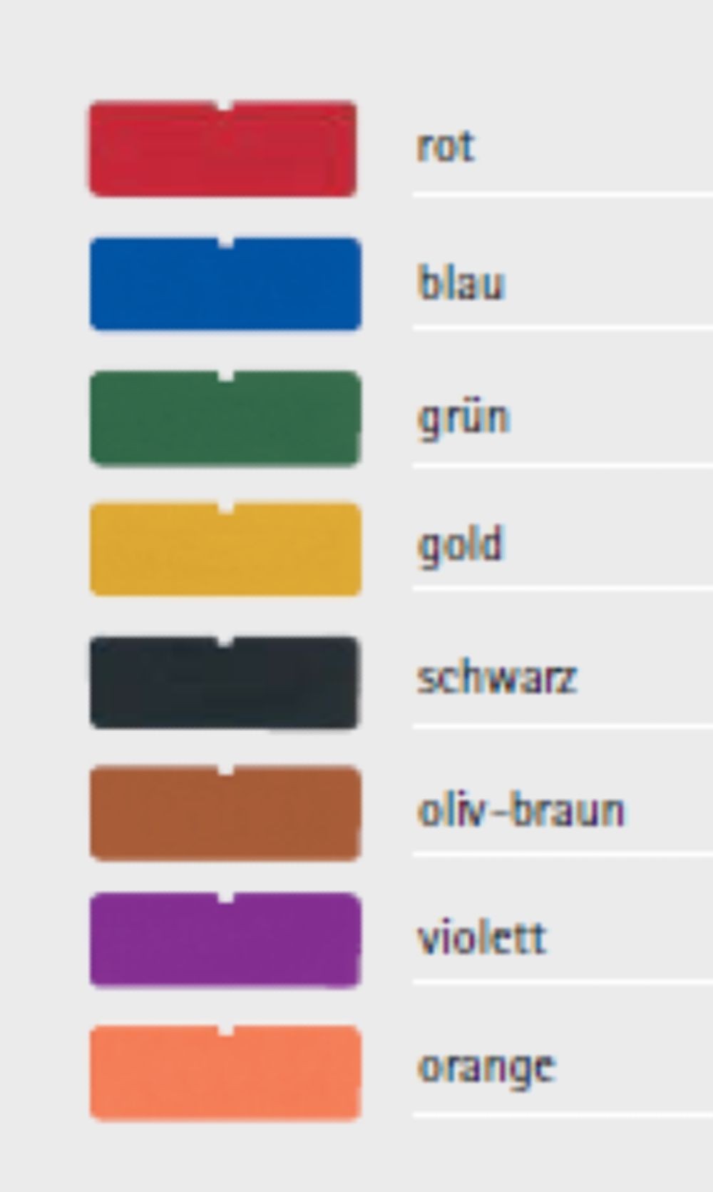 Aesculap Kennzeichnungsschild orange mit Beschriftung / 13 Stellen